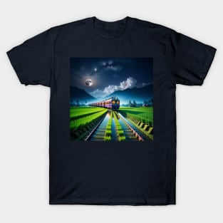 train in the rice fields T-Shirt